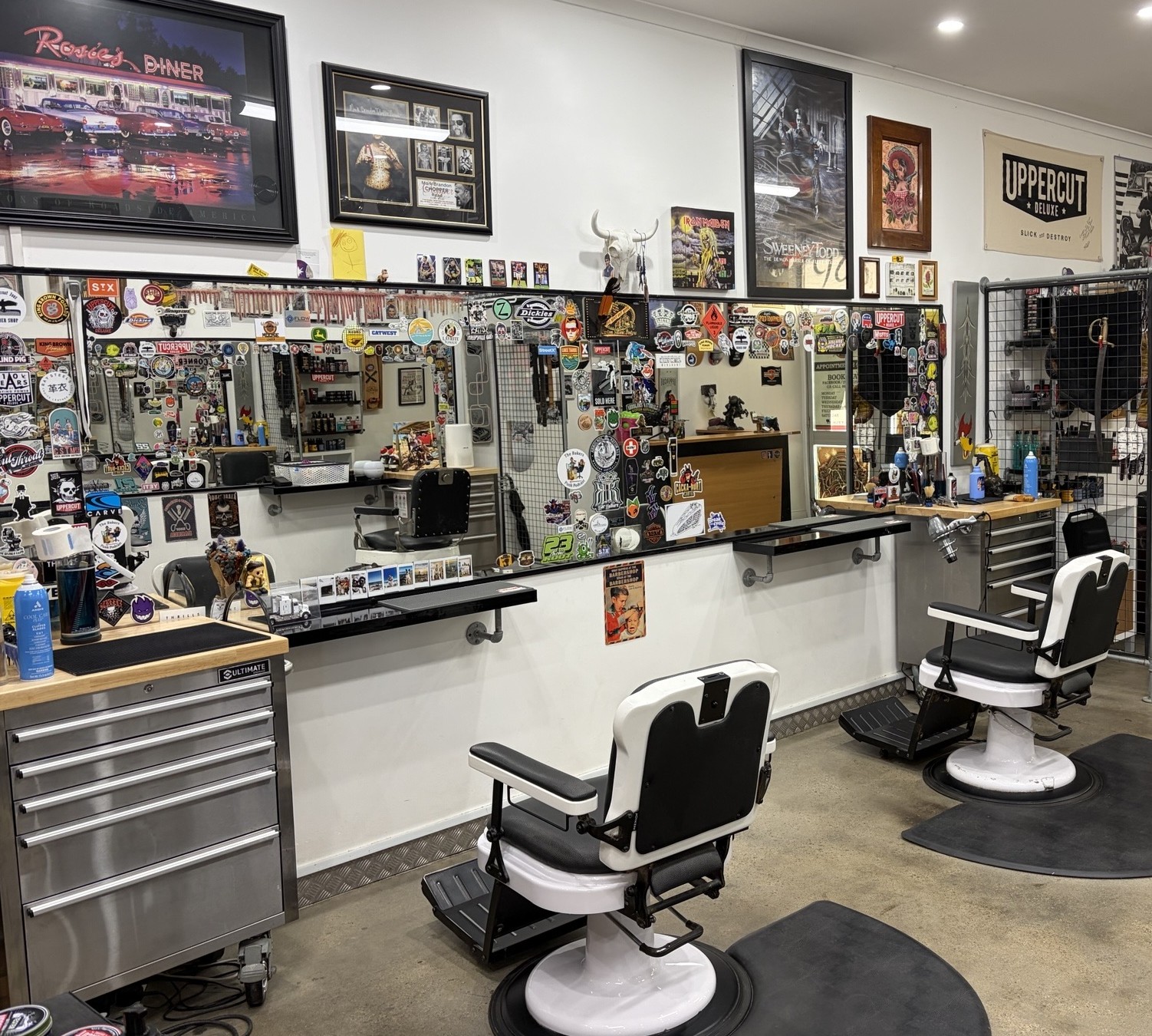 Inside Cut Throat Joe's Barbershop