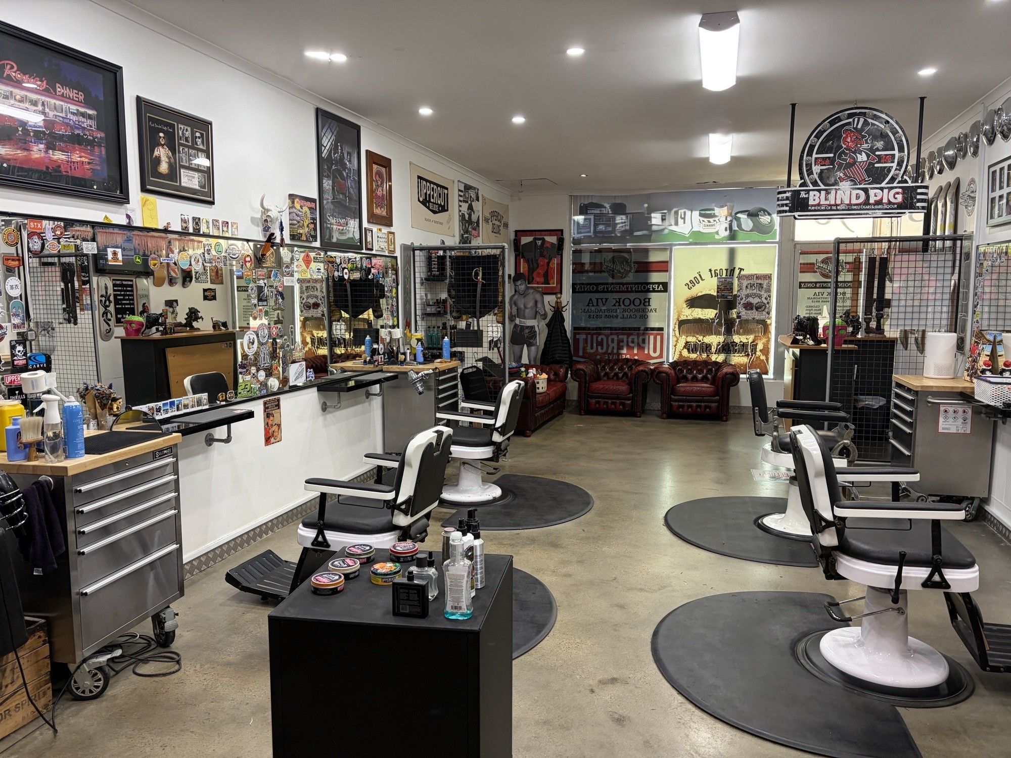 Inside Cut Throat Joe's Barbershop