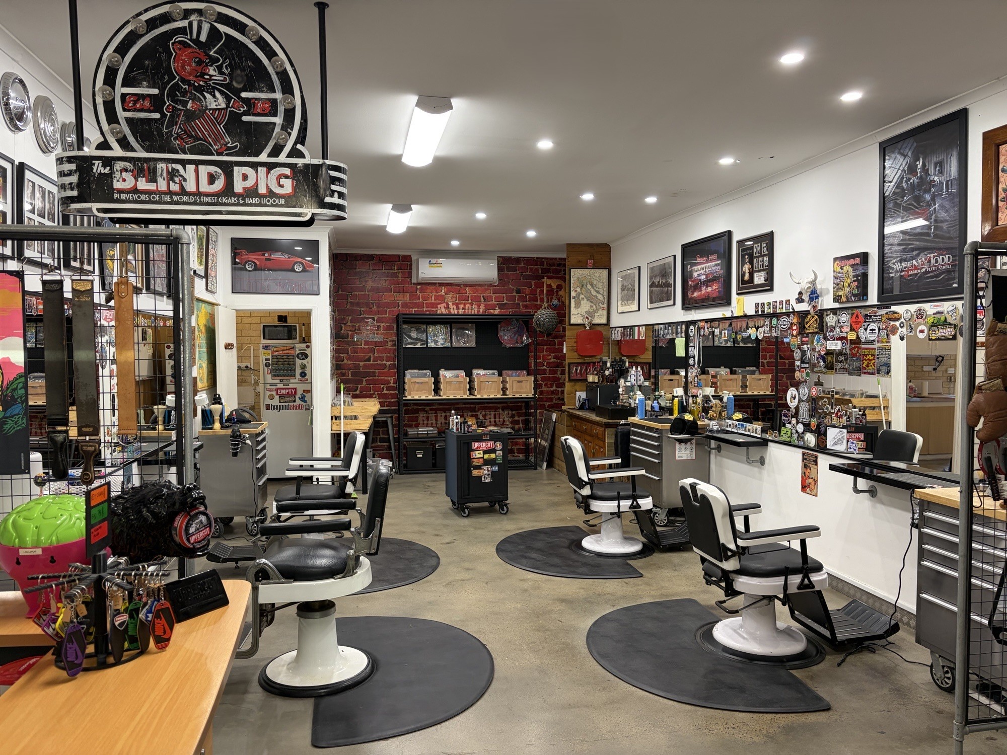 Inside Cut Throat Joe's Barbershop